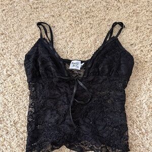 Princess Polly Black Lace Camisole Top